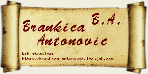 Brankica Antonović vizit kartica
